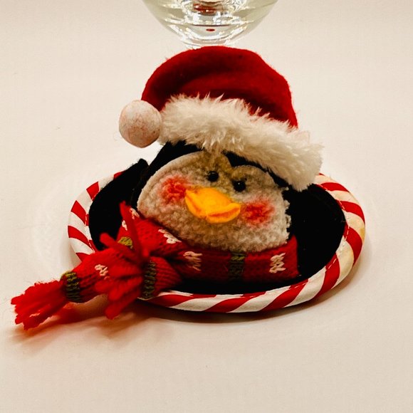 Full Of Holiday Spirits Wine Glass with Christmas Penguin Coaster - Picture 3 of 7